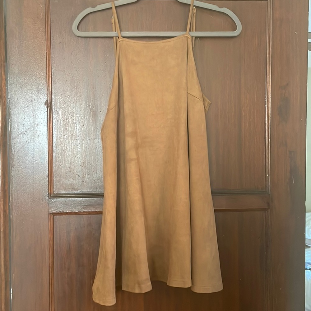 Boho Faux Suede Babydoll Dress Size Small